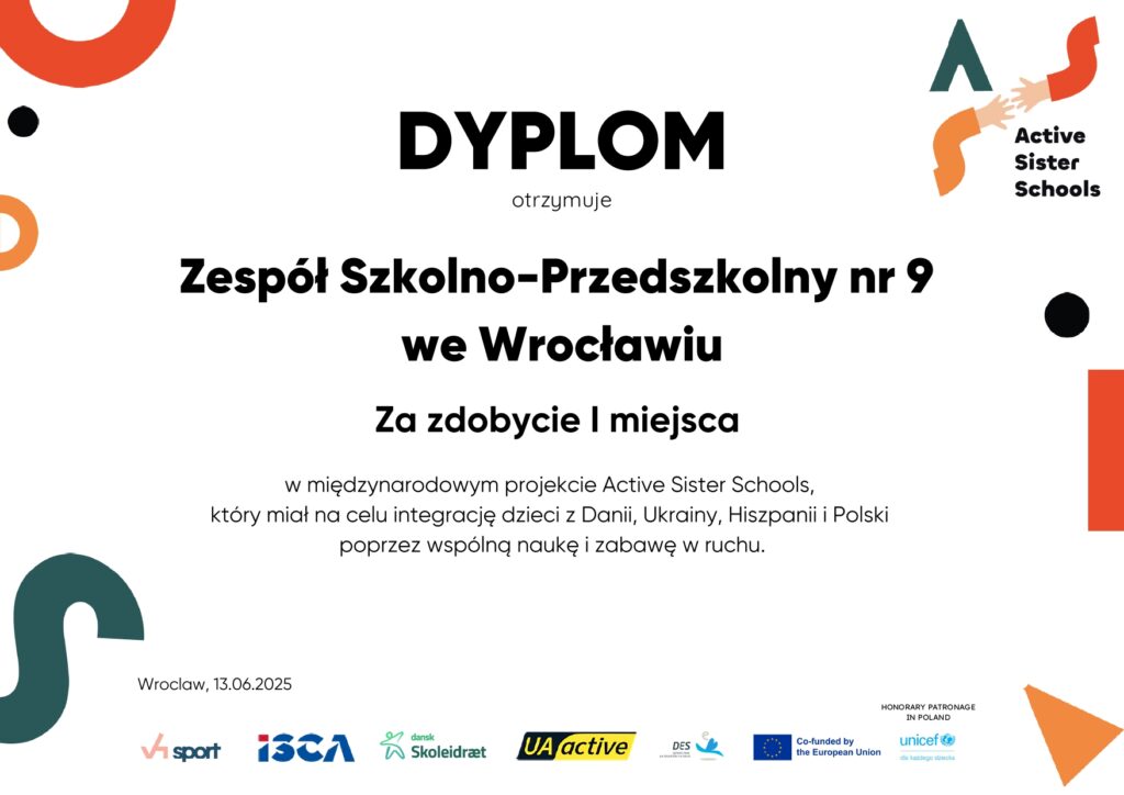 Zespół Szkolno Przedszkolny nr 9 we Wrocławiu page active sisters school
